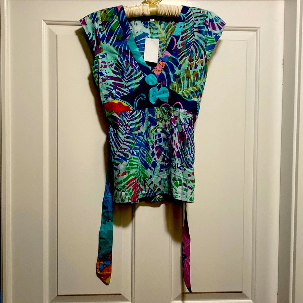 5For$15 Sleeveless top- multi colored and perfect for springtime